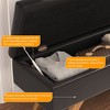 VECELO Modern Soft PU Leather Storage Bench, Ottoman 44" Shoestool with 6.1" Deep Storage Space for Living Room or Bedroom, Easy to Clean, Black - 4 of 4