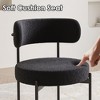 SEVOBAL Dining Chairs Set of 4 Teddy Upholstered Dining Room Chairs Kitchen Chair Accent Chair Modern Dining Room Kitchen, Black, 17.7"*15.7"*31" - 3 of 4