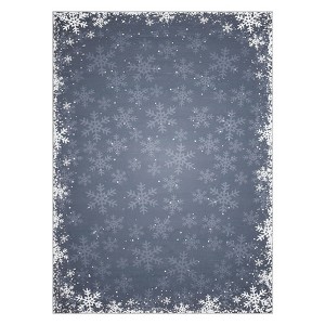Washable Christmas Living Room Rugs, Home Decorative Snowflake Print Bedroom Rugs, Soft Non Slip Xmas Carpet for Kids Room - 1 of 4