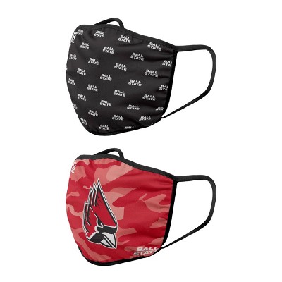 NCAA Ball State Cardinals Youth Clutch Printed Face Covering 2pk