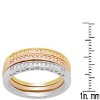 Steeltime Ladies tri toned brass simulated diamonds 3pc rings set with hearts accents - 3 of 4