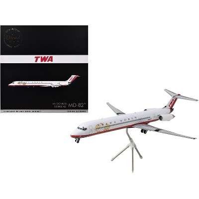 McDonnell Douglas MD-82 Commercial Aircraft "Trans World Airlines" White w/Stripes 1/200 Diecast Model Airplane by GeminiJets