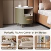 Sapphtopaz Modern Round Nightstand with Storage Drawer & Open Shelf Curved Bedside Table with Tapered Legs Sofa End Table for Bedroom,Living Room - 3 of 4