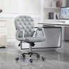 NicBex Adjustable Height Velvet Swivel Home Office Chair with Padded Armrests for Work Study Vanity - 2 of 4