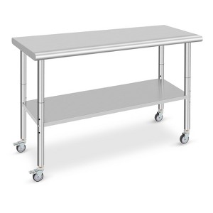 Stainless Steel Work Table, NSF Commercial Grade, Adjustable Shelf, Silver - 1 of 4