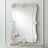 Possini Euro Design Fabrina Rectangular Vanity Decorative Wall Mirror Modern Beveled Edge Flower Glass Mirrored Frame 26" Wide for Bathroom Bedroom - 2 of 4