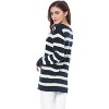 INSPIRE CHIC Women's Long Sleeves Drop Shoulder Loose Striped Sweater - 4 of 4