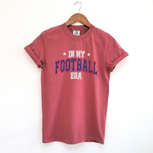 Simply Sage Market Women's In My Football Era - Blue Short Sleeve Garment Dyed Tee - 1 of 4