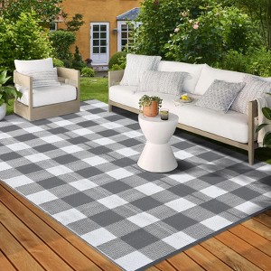 TROPOW Outdoor Rugs Patio Camping Waterproof, Outside RVs Mat, Outdoor Area Carpet for Patios Clearance, Backyard Porch, Balcony, Picnic - 1 of 4