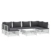 vidaXL White Steel Patio Lounge Set: Durable and Versatile Outdoor Furniture with Comfortable Cushions and Modular Design for Garden, Patio, Deck - 3 of 4