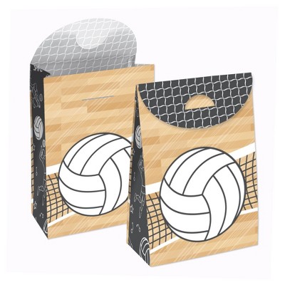 Big Dot of Happiness Bump, Set, Spike - Volleyball - Baby Shower or Birthday Gift Favor Bags - Party Goodie Boxes - Set of 12
