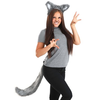 HalloweenCostumes.com    Adult Wolf Costume Kit, Gray/Gray