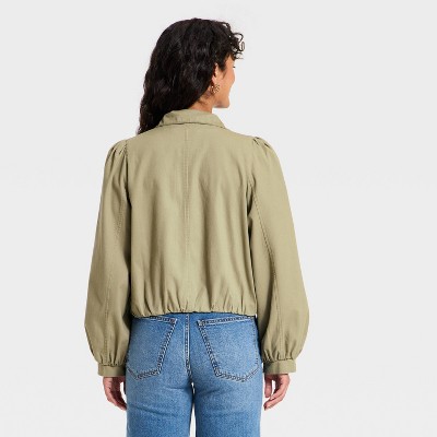 Women’s Cropped Femme Twill Bomber Jacket – Universal Thread