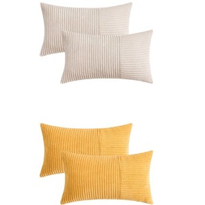 REGALWOVEN 4 Pcs Modern Strip Decorative Throw Pillow Covers for Couch Bed Living Room - 1 of 4