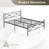 Infans Queen Size Metal Platform Bed Frame w/ Headboard Mattress Foundation Black - 2 of 4