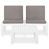 vidaXL 2 Piece Patio Lounge Set with Cushions Plastic White - 3 of 4