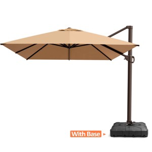 Pellebant 10'x 12.5' Patio cantilever Umbrella Heavy Duty Base Set High-strength Aluminum Pole with 360Rotation 5 Heights Adjustable - 1 of 4