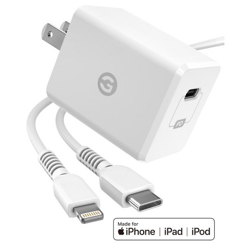 hektar mel udendørs Galvanox apple Mfi Certified Iphone Fast Charger Usb-c To Lightning Cable  With 18w Wall Plug Adapter For Iphone Xr/11/12/13/14/mini/pro Max : Target