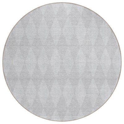 Pewter And Silver Geometric Washable Indoor Outdoor Area Rug