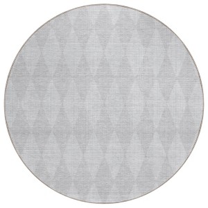 Pewter And Silver Geometric Washable Indoor Outdoor Area Rug - 1 of 4