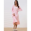 cheibear Women's Victorian Long Sleeve Ruffle Night Gown Sleepwear with Pockets - 3 of 4