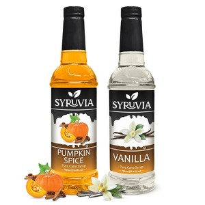 Syruvia Variety Pack - Pumpkin Spice & Vanilla Syrup 25.4 Fl oz (2-Pack) - 1 of 4
