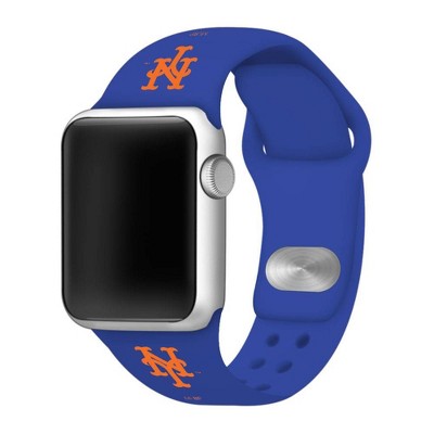 MLB New York Mets Apple Watch Compatible Silicone Band 38mm - Blue