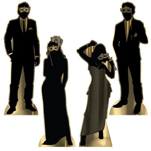 Beistle Masquerade Silhouette Stand-Ups, 5' 11" x 24.75", (4/Box) Multicolored - 1 of 4