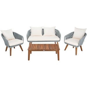 Prester 4Pc Living Set - Indoor/Outdoor - PAT7073 - Safavieh - 1 of 4