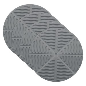Unique Bargains Round Heat Resistant Non-Slip Silicone Trivet Mat for Coasters 4 Pcs - 1 of 4