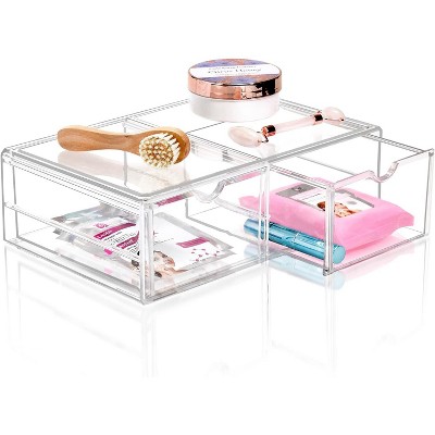 Sorbus acrylic Cosmetic Case with 2 Square Drawers
