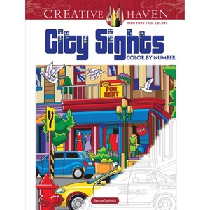 Creative Haven City Sights Color by Number - (Adult Coloring Books: USA) by  George Toufexis (Paperback) - 1 of 1