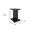HomeRoots 20" Black Solid Wood Pedestal End Table - 3 of 4