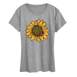 Women's - Instant Message - Sunflower Ladybug Short Sleeve Graphic T-Shirt - 1 of 4
