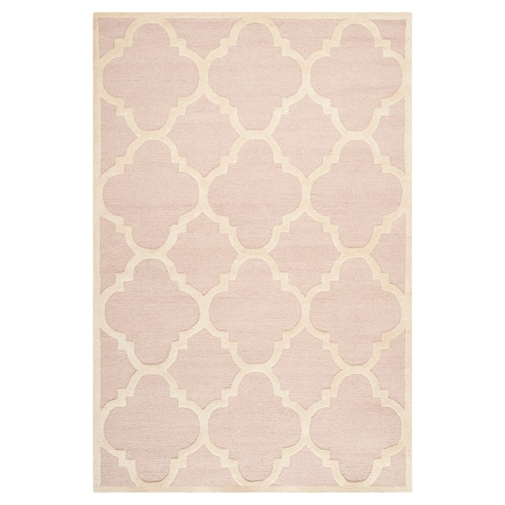 6'x9' Landon Texture Wool Rug Light Pink/Ivory - Safavieh