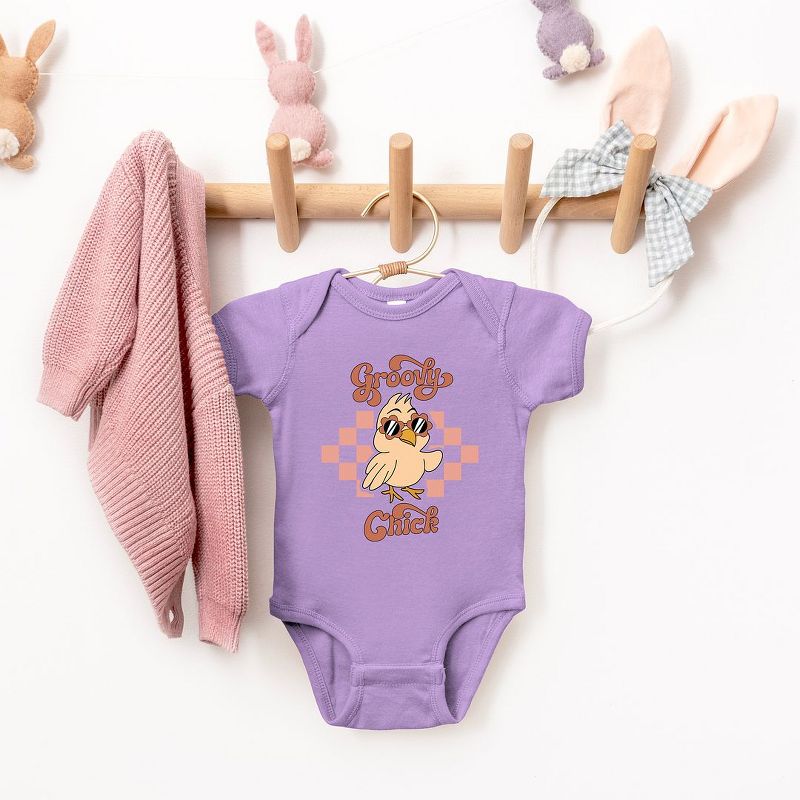 The Juniper Shop Groovy Chick Checkered Baby Bodysuit, 2 of 3
