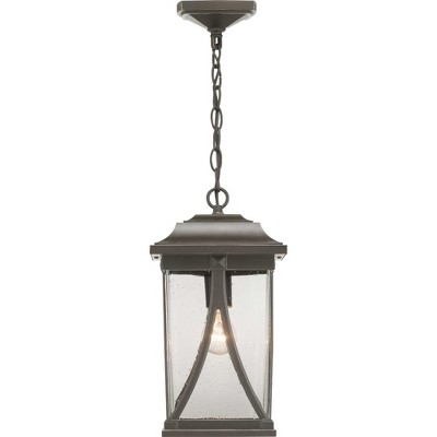 Antique Bronze Outdoor Hanging Lantern with Clear Seeded Glass