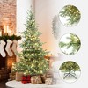 LuxenHome 7Ft Pre-Lit Artificial Pine Christmas Tree with Dusty Green PE Tips & Metal Stand - 3 of 4