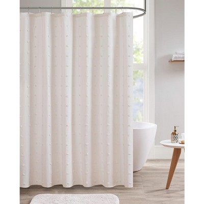 MAYEERTY White Modern Jacquard Shower Curtain:Cotton, Room Essestials, Machine Washable