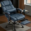 Mshliw Massage Office Chair with Reclining Backrest, Adjustable Height & Footrest, 6-Point Vibration Massage, Faux Leather Executive Desk Chair - 2 of 4