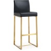 TOV Furniture Denmark Performance Vegan Leather Stool with Gold Base - Set of 2 - 3 of 4