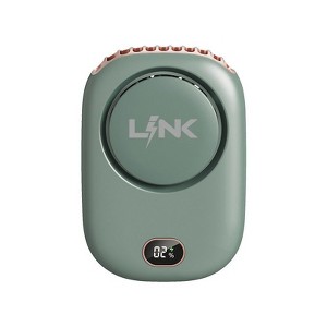 Link Travel Neck Fan: Rechargeable Fan, 3 Speeds, Quiet & Lightweight with Lanyard, Clip & Stand. Perfect for Travel, Chores, Work, & More - 1 of 4