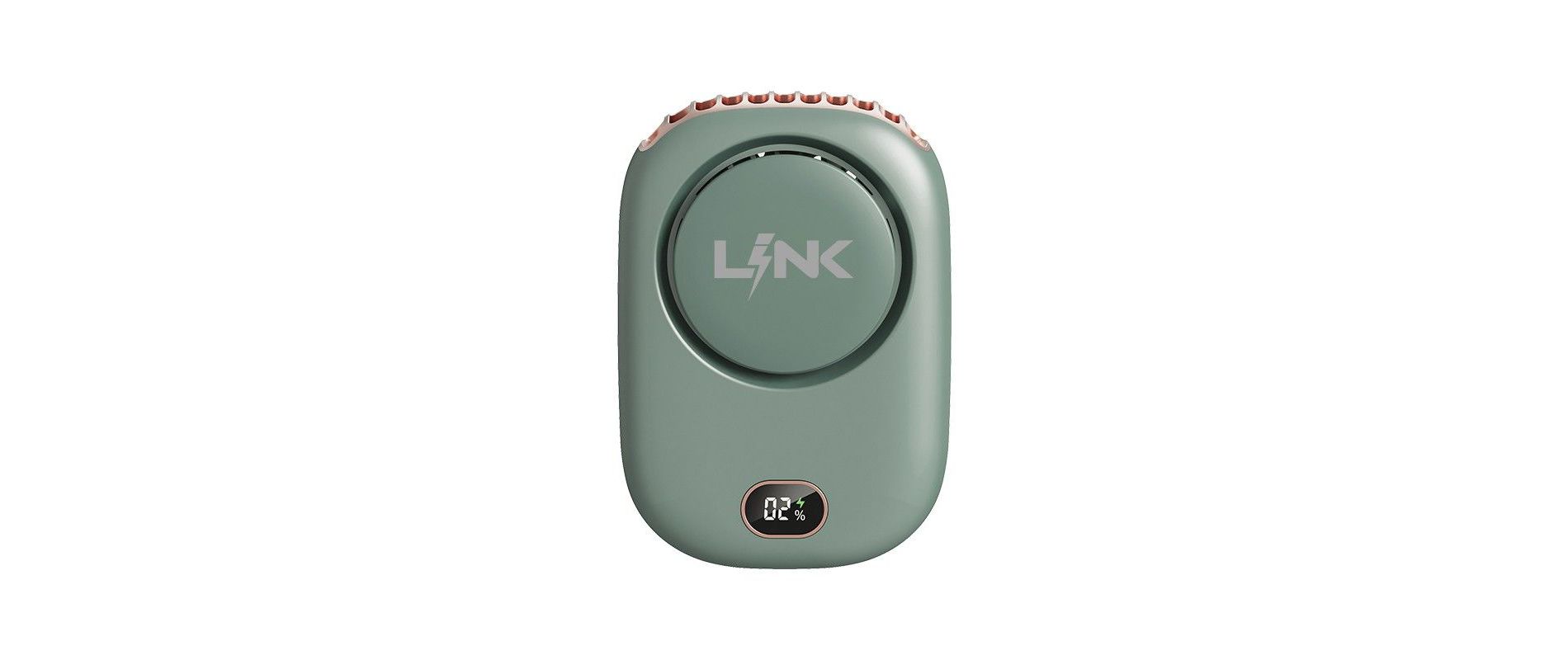 Link Travel Neck Fan: Rechargeable Fan, 3 Speeds, Quiet & Lightweight with Lanyard, Clip & Stand. Perfect for Travel, Chores, Work, & More