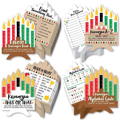 Big Dot of Happiness Happy Kwanzaa - 4 Games - 10 Cards Each - Gamerific Bundle