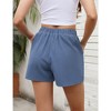 WhizMax Women's Shorts Summer Casual High Waist Wide Leg Shorts Loose Smocked Elastic Waist A Line Pant with Belt - 4 of 4