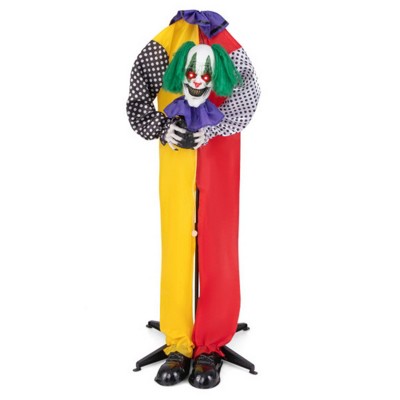 Syemin Decorative Holiday Scene Props Halloween Decorations Outdoor, Scary Clown Decor Clearance Haunted House Lawn Yard Patio, Orange, 24"*24"*54"