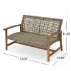 Outdoor Patio Loveseat Sofa Set, Wicker Loveseat Sofa for 2 People, Loveseat Sofa with Acacia Wood Frame and Woven Seating-Coolbibila - 4 of 4