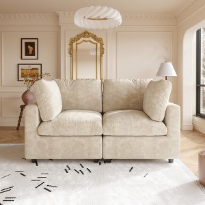 WJShome Sectional Couches for Living Room,Cloud Sofa with Chenille Upholstery & Double Layer Cushions, Modern Living Room Modular Couch for Bedroom - 1 of 4