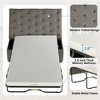 Twin Size Folding Sofa Bed, Convertible Sleeper Sofa Ottoman with Memory Mattress and Tufted Design for Living Room -ModernLuxe - 4 of 4