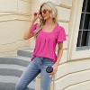 Womens Casual Shirts Loose T Shirts Basic Short Sleeve Crewneck Trendy Tops Cute Clothes Blouse - 3 of 4